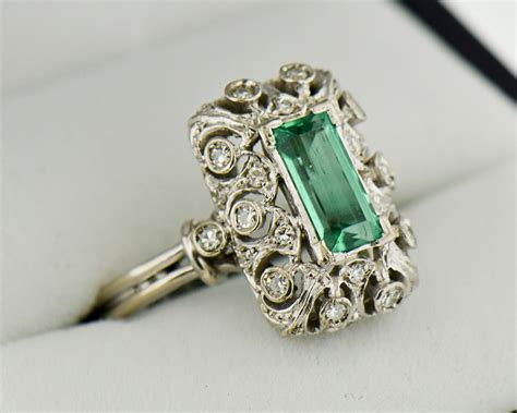 antique emerland rings|Antique Genuine Emerald Rings .